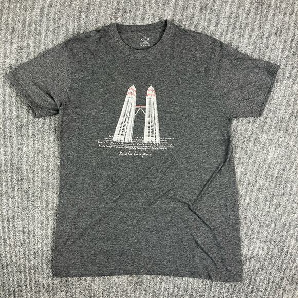 Arch Kuala Lumpur Grey T-Shirt Men's Large Graphic Tourist Souvenir - Picture 1 of 7